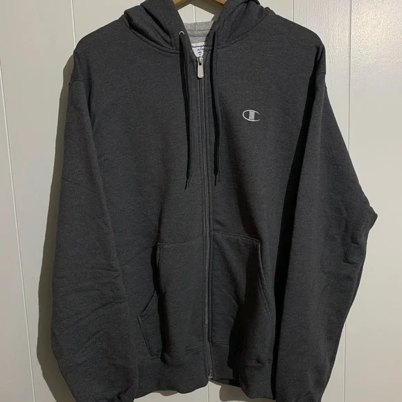 Champion Shirts Champion Dark Grey Full Zip Hoodie Poshmark